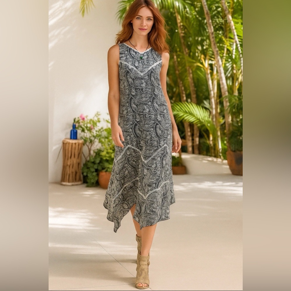 Sundance Marceline Eyelet Midi Dress in Blue size PS Boho